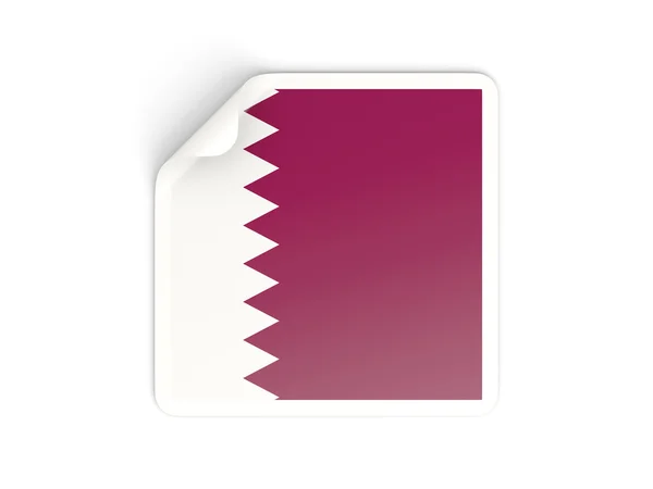 Quadratischer Aufkleber mit der Flagge von Katar — Stockfoto