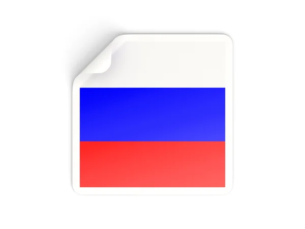 Autocollant carré avec drapeau de Russie — Photo