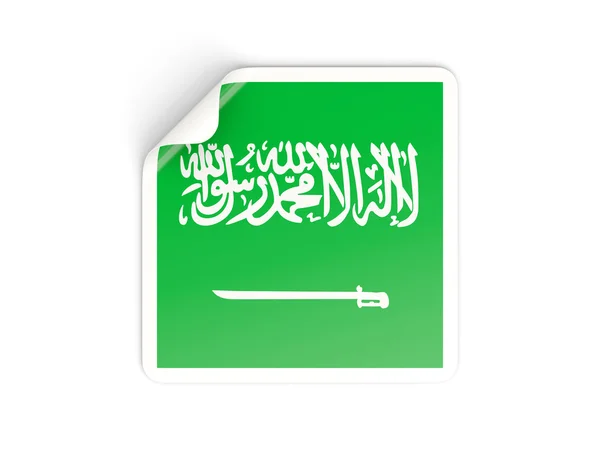 Square sticker with flag of saudi arabia — Stock Photo, Image