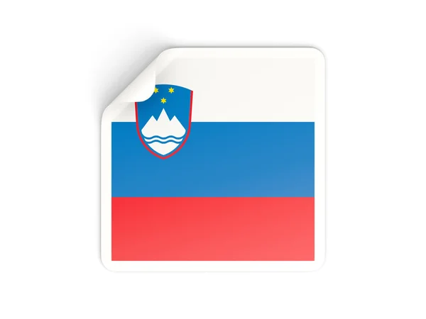 Квадратная наклейка с флагом Словении — стоковое фото