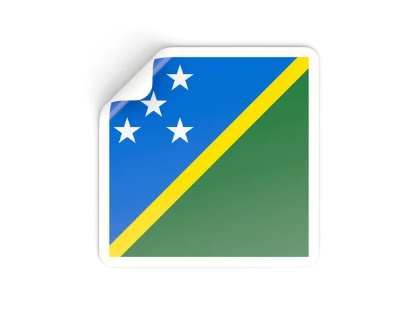 Pegatina cuadrada con bandera de las islas Salomón —  Fotos de Stock