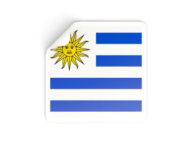 Uruguay bayrağı ile kare etiket