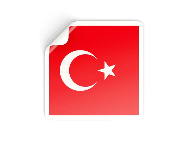 Quadratischer Aufkleber mit türkischer Flagge — Stockfoto