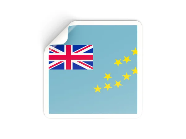 Négyzet alakú matrica, tuvalu zászlaja — Stock Fotó
