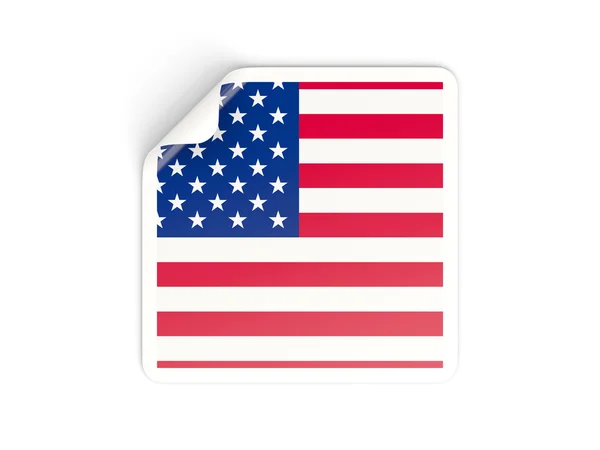 Square sticker with flag of united states of america — Stock Photo, Image