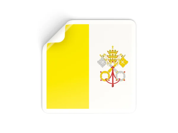 Vierkante sticker met vlag van Vaticaanstad — Stockfoto