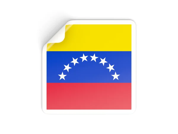 Square sticker with flag of venezuela — Stock Photo, Image