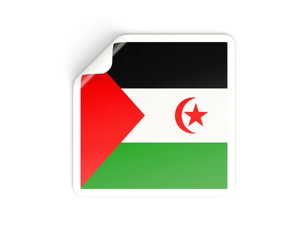 Négyzet alakú matrica, zászló, Nyugat-Szahara — Stock Fotó