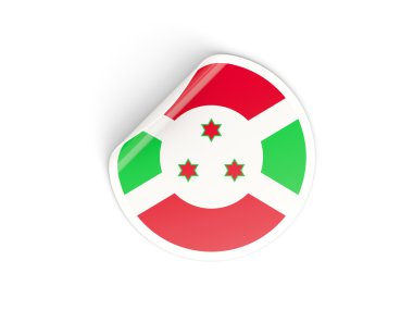 Burundi bayrağı ile yuvarlak etiket