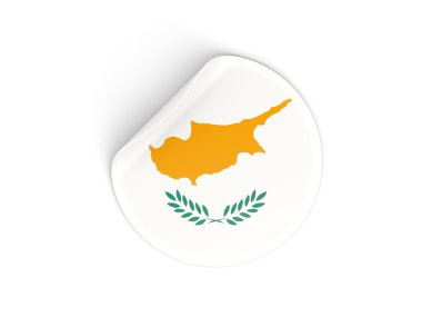 Kıbrıs bayrağı ile yuvarlak etiket