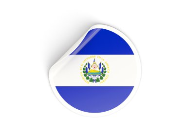 El salvador bayrağı ile yuvarlak etiket