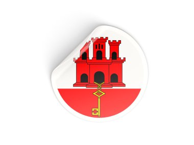 Cebelitarık bayrağı ile yuvarlak etiket