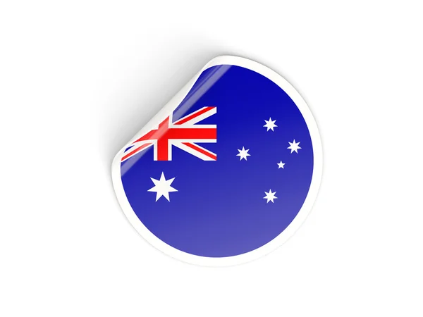 Autocollant rond avec drapeau australien — Photo