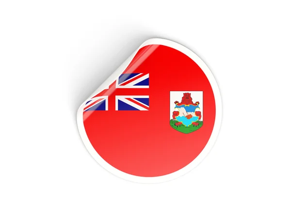 Rund klistermärke med flagga bermuda — Stockfoto