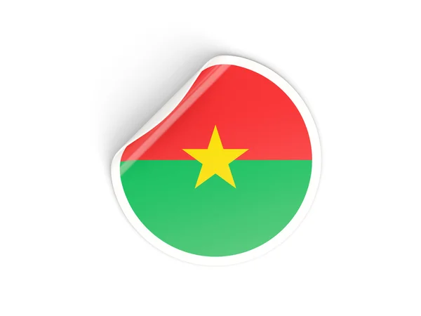 Круглая наклейка с флагом Буркина-фасо — стоковое фото