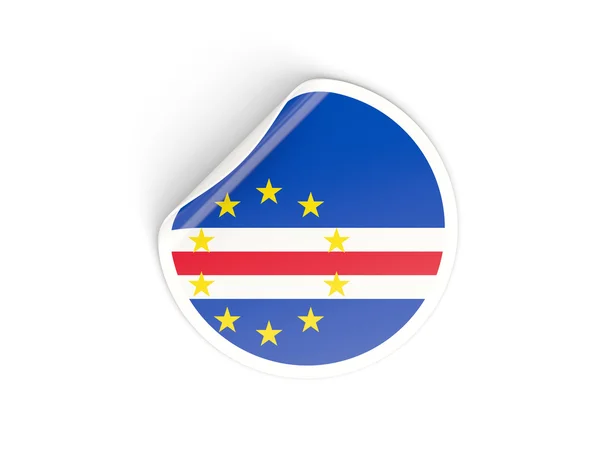 Cape verde Cumhuriyeti bayrağı ile yuvarlak etiket — Stok fotoğraf