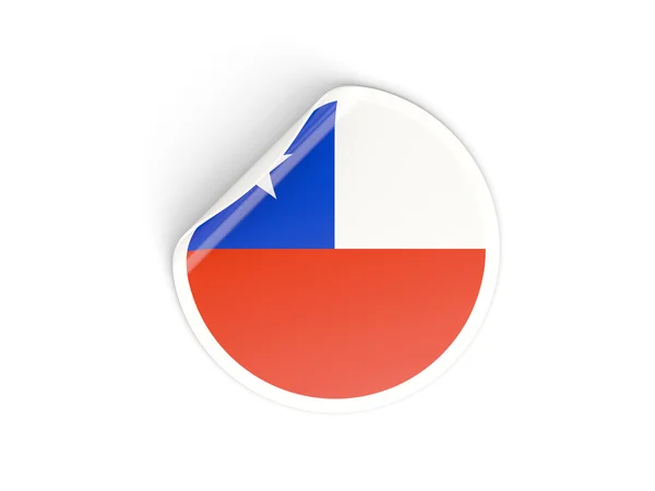 Okrągłe naklejki z flaga Chile — Zdjęcie stockowe