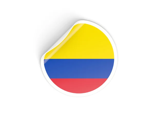 コロンビアの旗とラウンド ステッカー — ストック写真