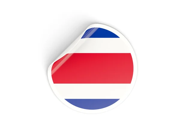 Round sticker with flag of costa rica — Stock Photo, Image