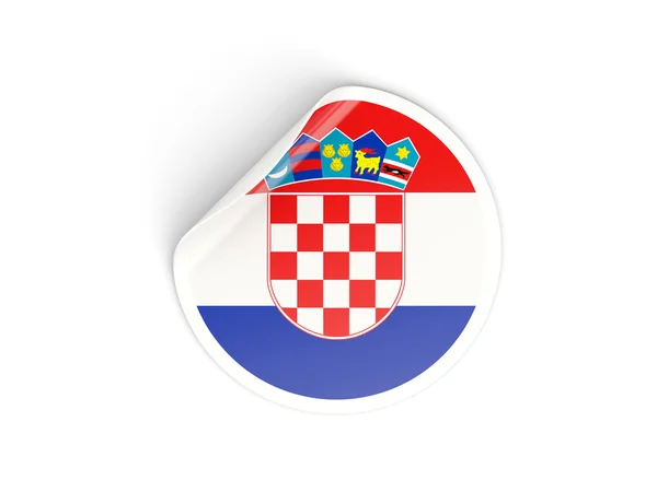 Pegatina redonda con bandera de croacia — Foto de Stock