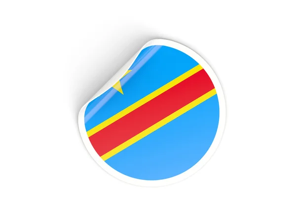 Round sticker with flag of democratic republic of the congo — Stock Photo, Image