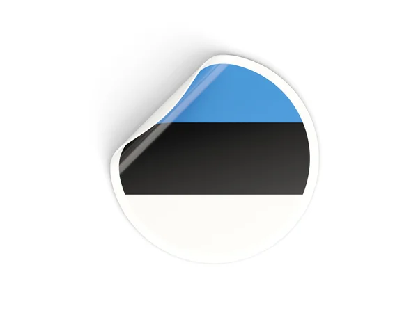 エストニアの旗とラウンド ステッカー — ストック写真