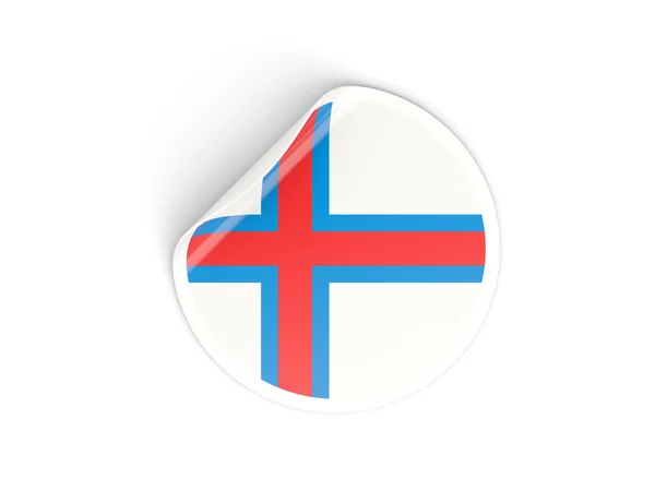 Pegatina redonda con bandera de las islas Feroe — Foto de Stock