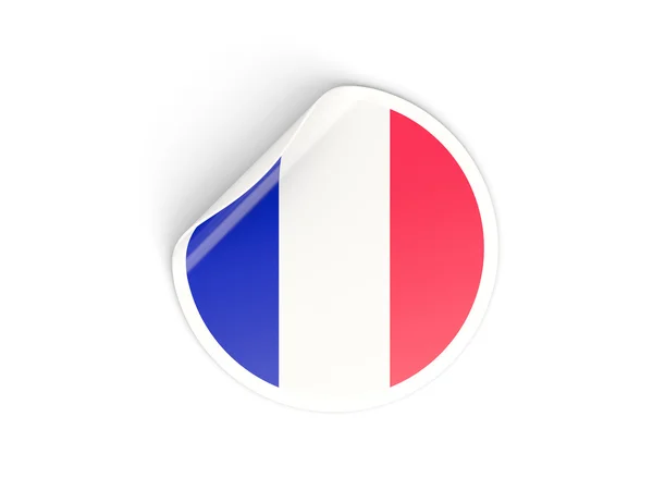 Kulatá samolepka s vlajkou Francie — Stock fotografie