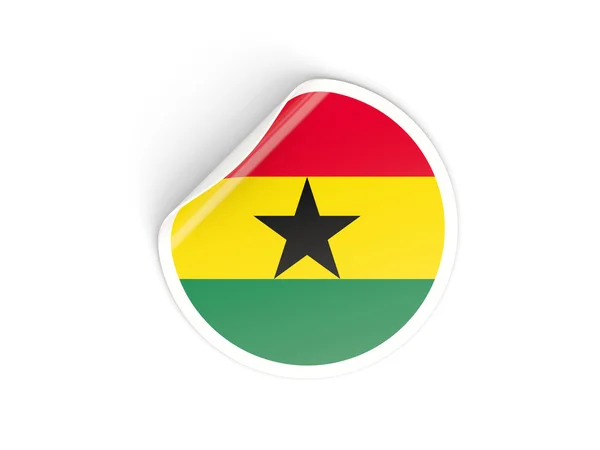 Круглая наклейка с флагом Ганы — стоковое фото