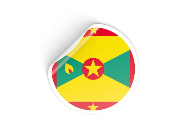 Ronde sticker met vlag van grenada — Stockfoto