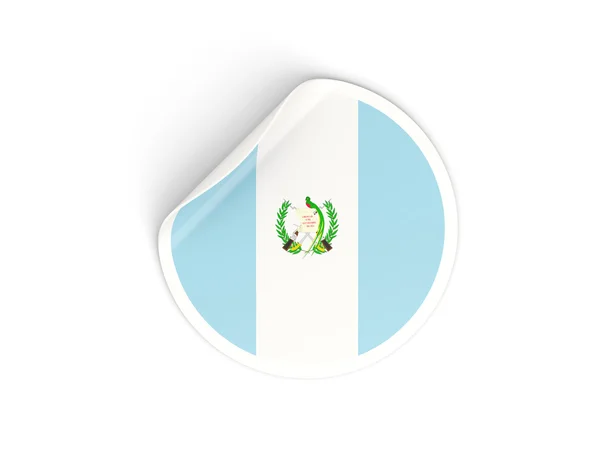 Pegatina redonda con bandera de guatemala — Foto de Stock