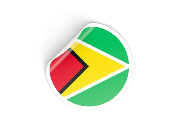 Round sticker with flag of guyana — Stock Photo, Image