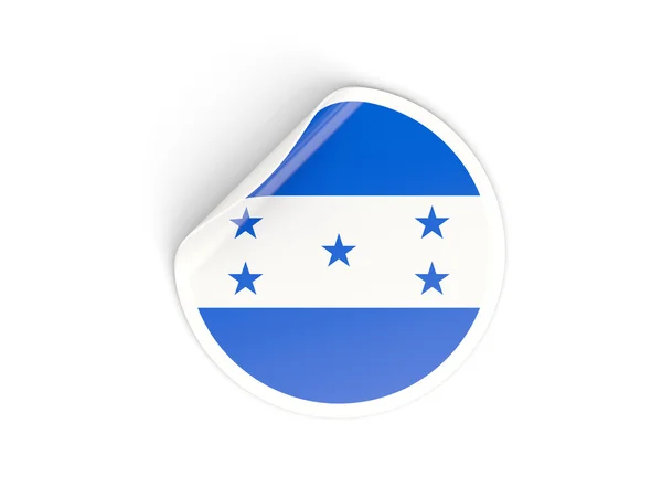 Adesivo redondo com bandeira de honduras — Fotografia de Stock