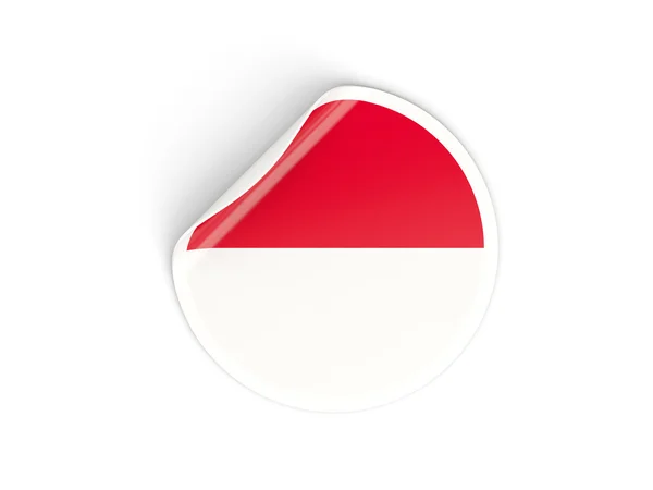 Round sticker with flag of indonesia — Stock Photo, Image