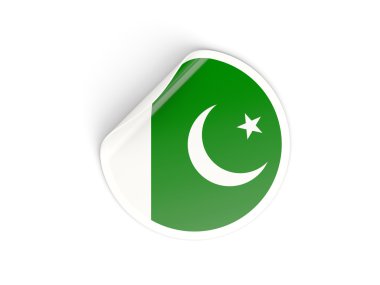 Pakistan bayrağı ile yuvarlak etiket