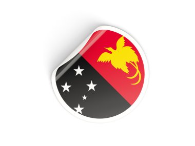 Papua Yeni Gine bayrağı ile yuvarlak etiket