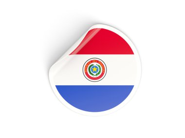 Paraguay Cumhuriyeti bayrağı ile yuvarlak etiket