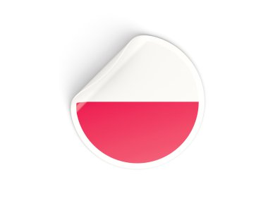Polonya bayrağı ile yuvarlak etiket
