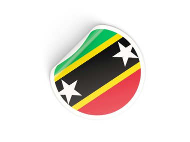 Saint kitts ve nevis bayrağı ile yuvarlak etiket