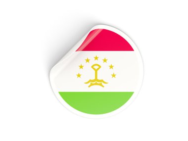 Tacikistan bayrağı ile yuvarlak etiket