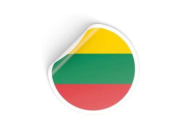 与立陶宛的国旗的圆形贴纸 — 图库照片