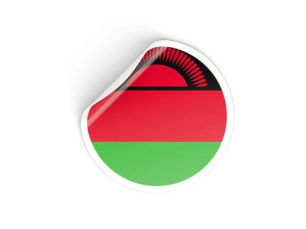 Autocollant rond avec drapeau de malawi — Photo
