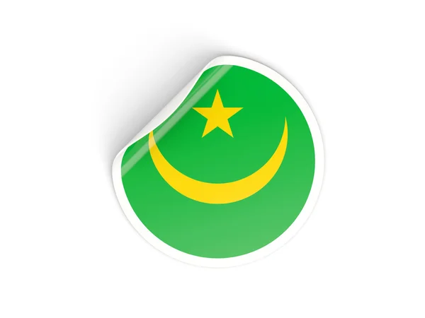 Okrągłe naklejki z flaga Mauretanii — Zdjęcie stockowe