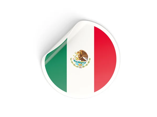 Adesivo redondo com bandeira do México — Fotografia de Stock