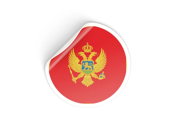 Adesivo rotondo con bandiera di montenegro — Foto Stock