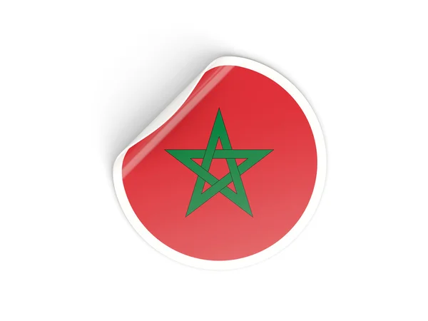 Runde Aufkleber mit marokkanischer Flagge — Stockfoto