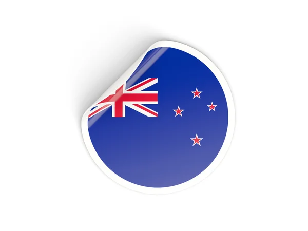 Sticker rond avec drapeau de la Nouvelle-Zélande — Photo