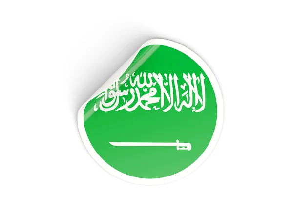 Round sticker with flag of saudi arabia — Stock Photo, Image