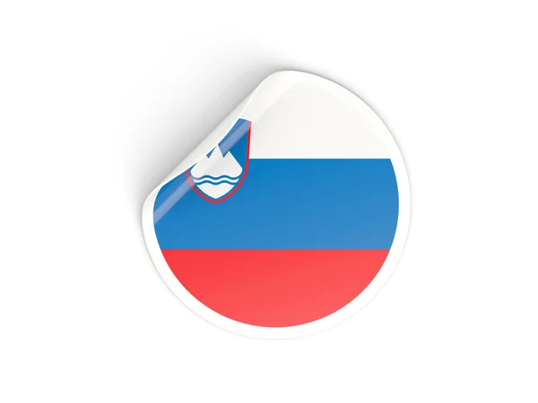 Autocollant rond avec drapeau de la slovenia — Photo