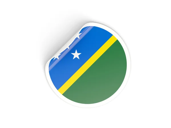 Pegatina redonda con bandera de las islas Salomón —  Fotos de Stock